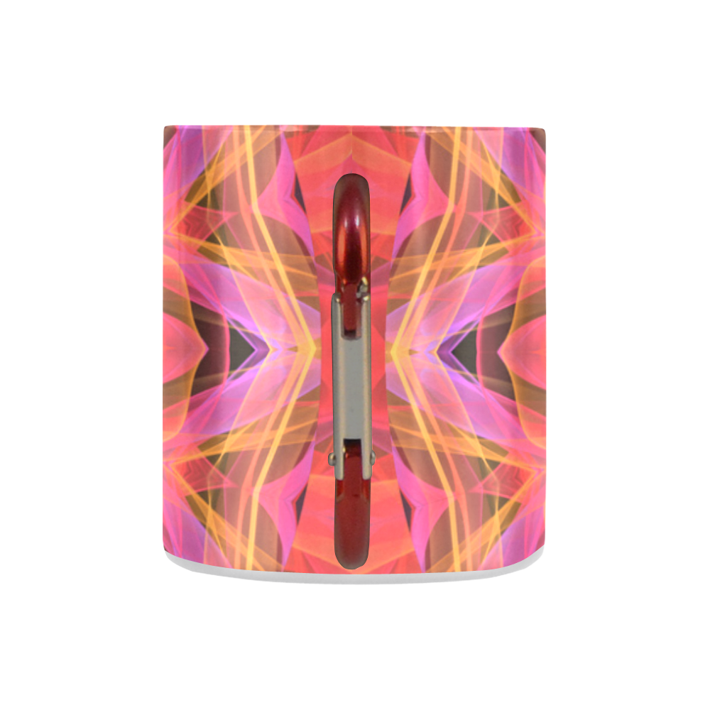 Abstract Peach Violet Mandala Ribbon Candy Lace Classic Insulated Mug(10.3OZ)