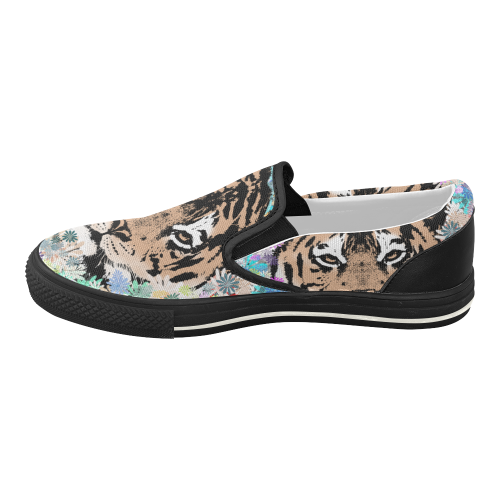 FLOWER TIGER Women's Slip-on Canvas Shoes (Model 019)