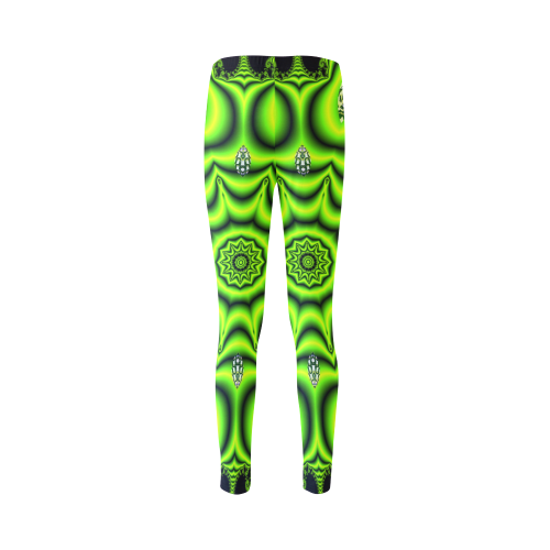 Spring Lime Green Garden Mandala, Abstract Spirals Cassandra Women's Leggings (Model L01)