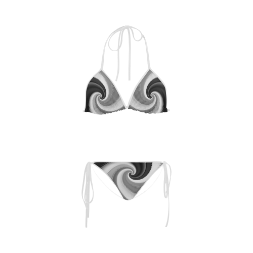 Black and White Dragon Scales Spiral Custom Bikini Swimsuit