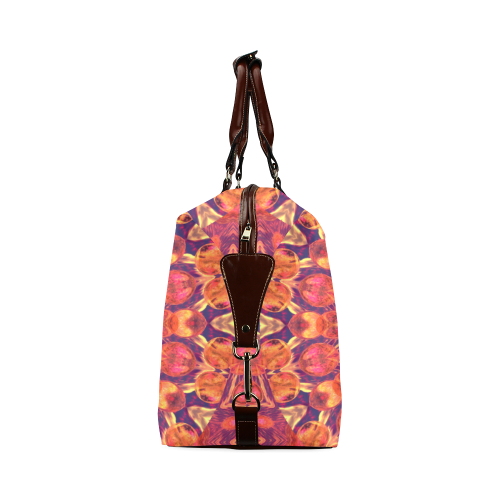 Sunburst, Abstract Peach Cream Orange Star Quilt Classic Travel Bag (Model 1643)