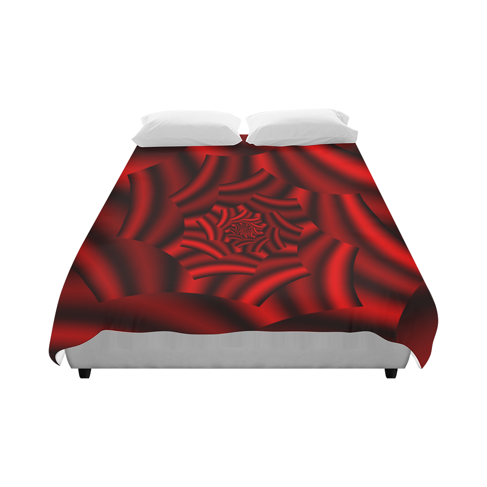 Gleaming Surface Metallic Red Rose Spiral Duvet Cover 86"x70" ( All-over-print)