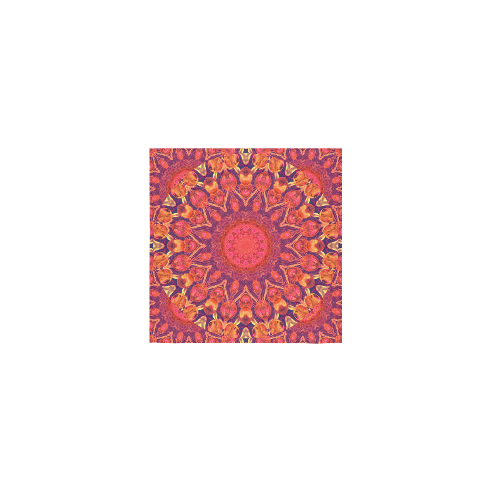 Sunburst, Abstract Peach Cream Orange Star Quilt Square Towel 13“x13”