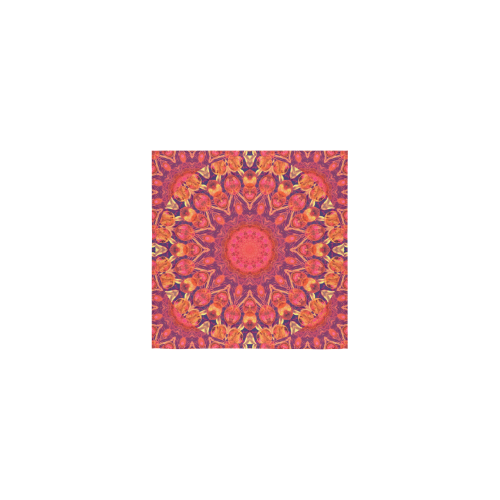 Sunburst, Abstract Peach Cream Orange Star Quilt Square Towel 13“x13”