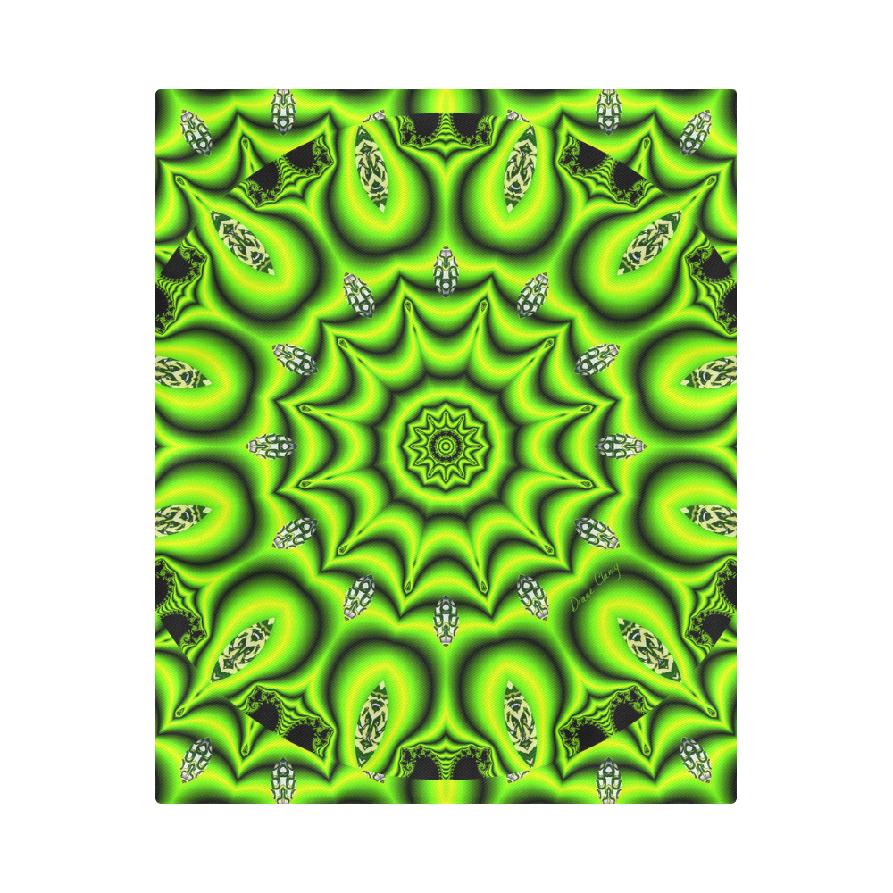 Spring Lime Green Garden Mandala, Abstract Spirals Duvet Cover 86"x70" ( All-over-print)