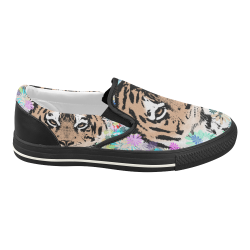 FLOWER TIGER Women's Slip-on Canvas Shoes (Model 019)