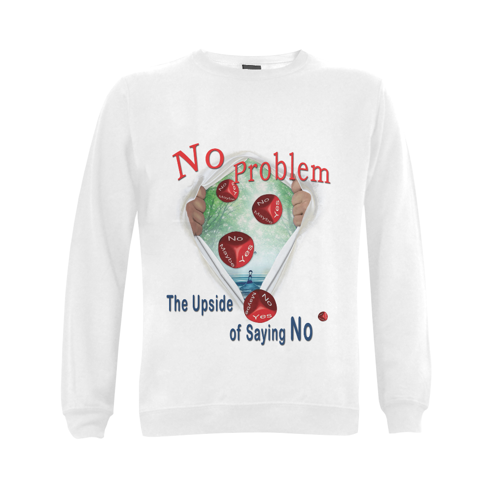 No Problem - the upside of saying NO Gildan Crewneck Sweatshirt(NEW) (Model H01)