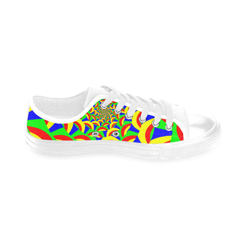 Crazy Colorful Spiral Yellow Green Red Blue Men's Classic Canvas Shoes/Large Size (Model 018)