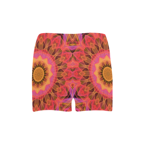 Abstract Peach Violet Mandala Ribbon Candy Lace Briseis Skinny Shorts (Model L04)