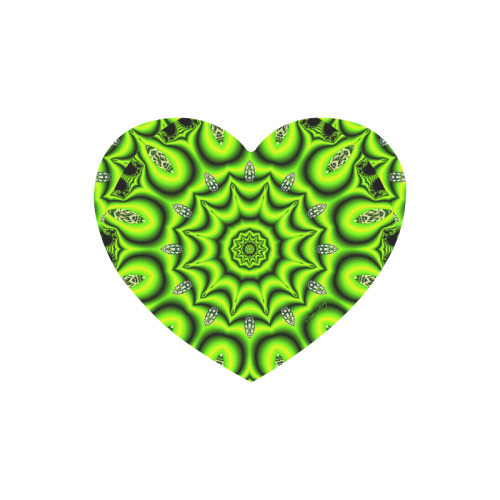 Spring Lime Green Garden Mandala, Abstract Spirals Heart-shaped Mousepad