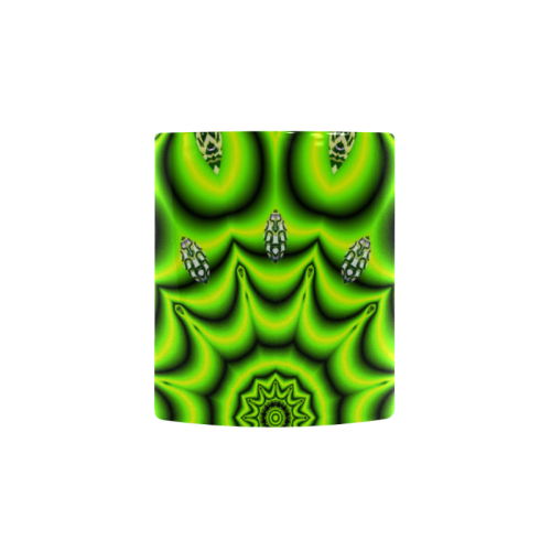 Spring Lime Green Garden Mandala, Abstract Spirals Custom Morphing Mug