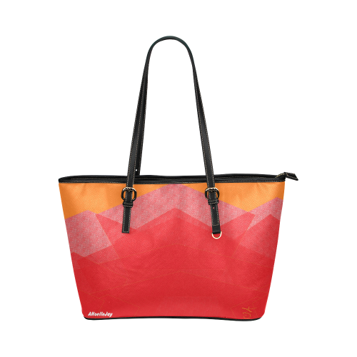 Sunset Mountain Leather Tote Bag/Small (Model 1651)