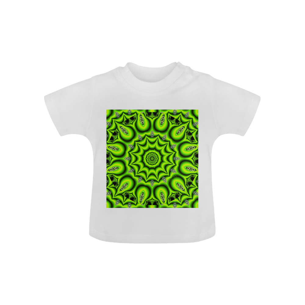 Spring Lime Green Garden Mandala, Abstract Spirals Baby Classic T-Shirt (Model T30)