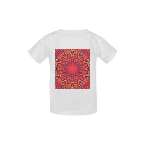 Sunburst, Abstract Peach Cream Orange Star Quilt Kid's  Classic T-shirt (Model T22)