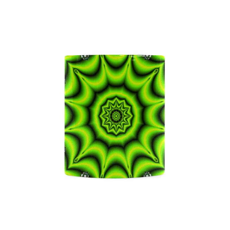 Spring Lime Green Garden Mandala, Abstract Spirals White Mug(11OZ)
