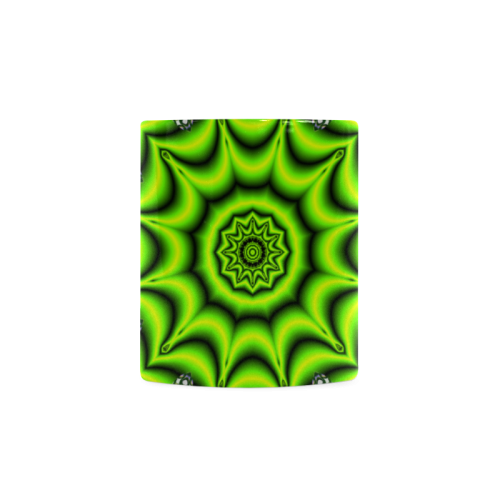 Spring Lime Green Garden Mandala, Abstract Spirals White Mug(11OZ)