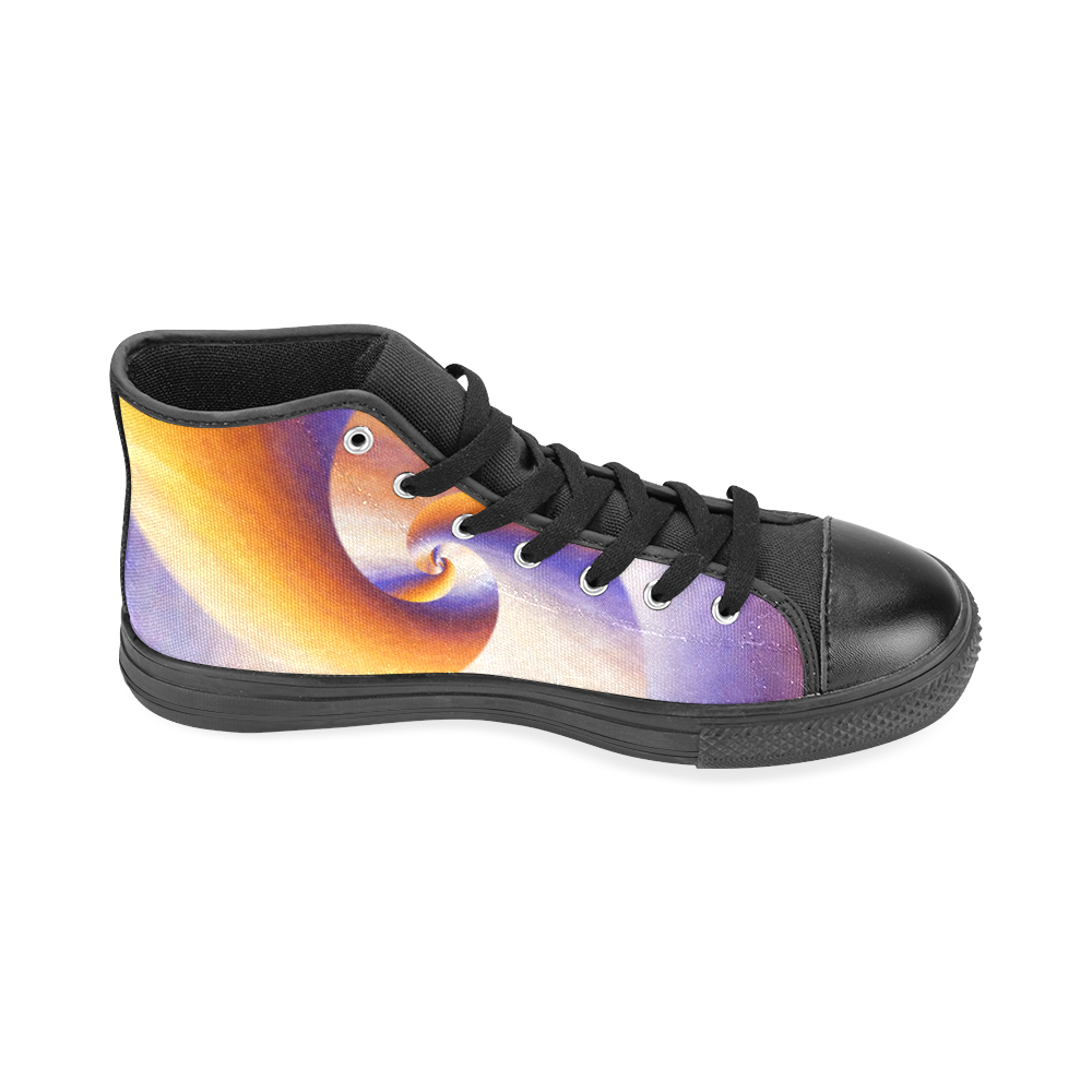 Big Wave Spiral Red Blue Lilac Men’s Classic High Top Canvas Shoes /Large Size (Model 017)