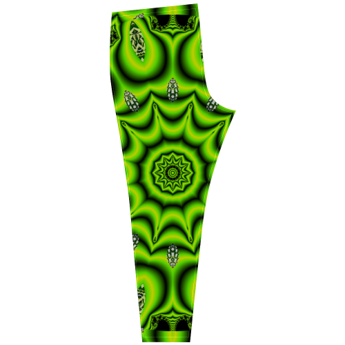 Spring Lime Green Garden Mandala, Abstract Spirals Cassandra Women's Leggings (Model L01)