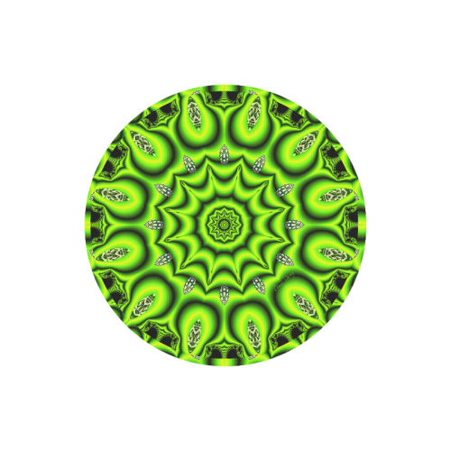 Spring Lime Green Garden Mandala, Abstract Spirals Round Mousepad