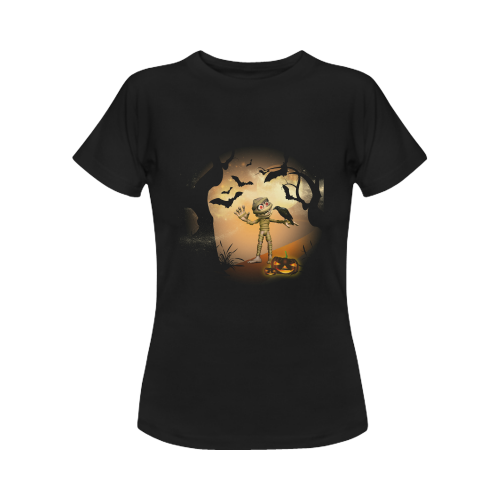 Funny mummy with crow Women's Classic T-Shirt (Model T17）