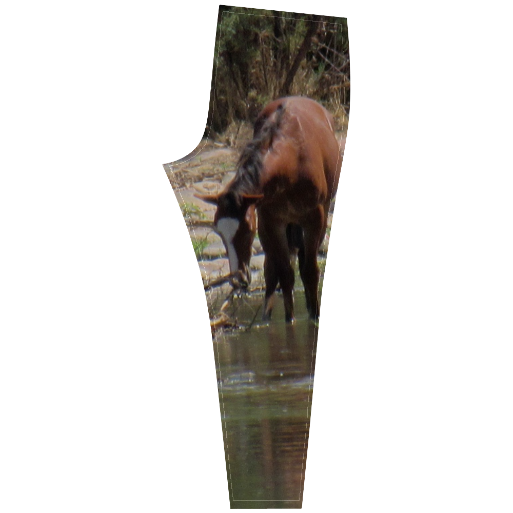 Wild Horses Along River by Martina Webster Cassandra Women's Leggings (Model L01)