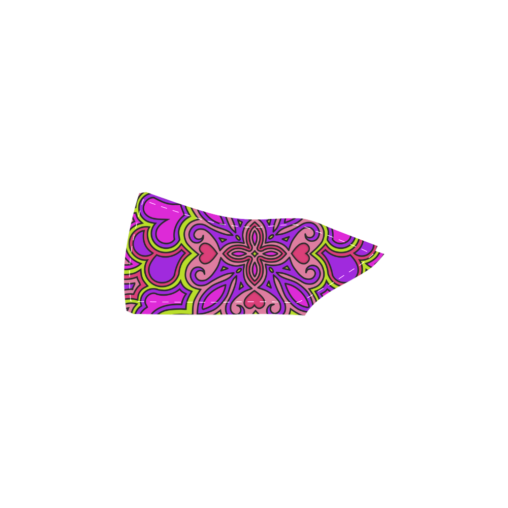 Pink, Purple and Lime Zen Doodle by ArtformDesigns Women's Slip-on Canvas Shoes (Model 019)