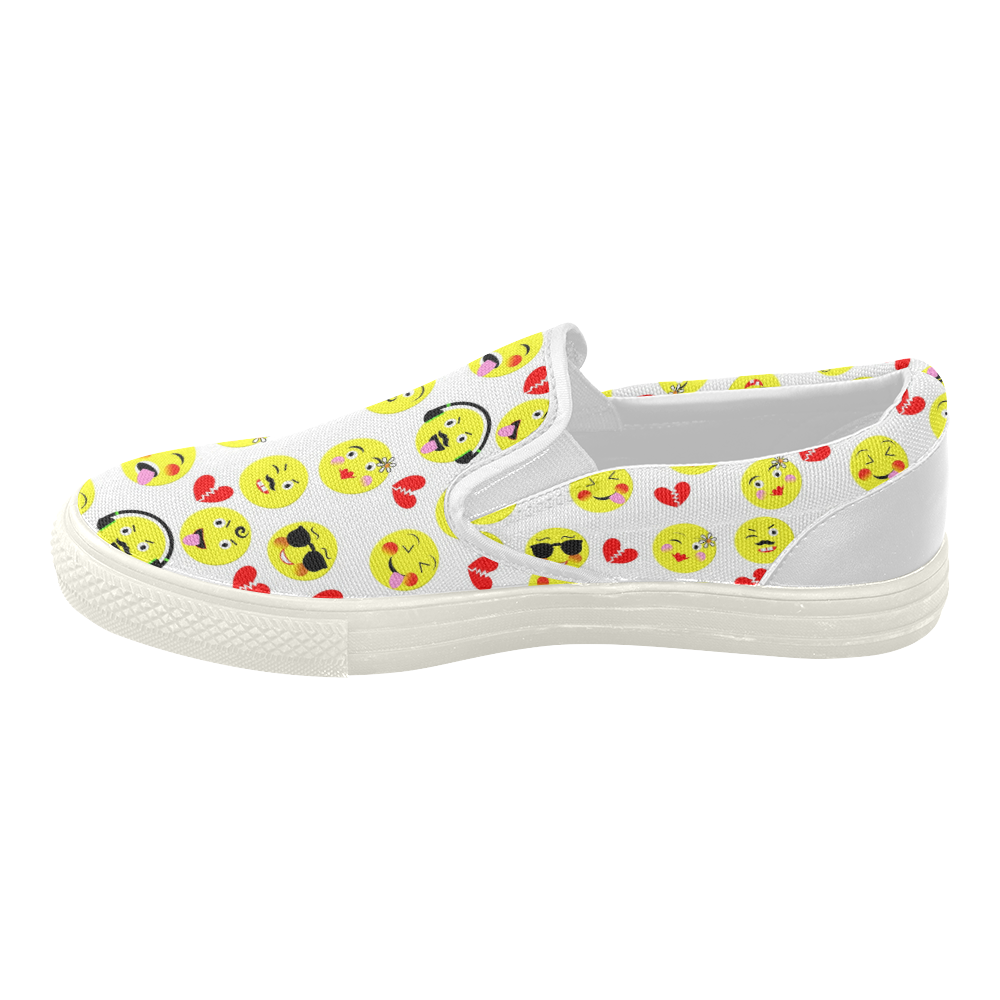 Emoji Fashion Cute Patterned Shoes Women's Slip-on Canvas Shoes (Model ...
