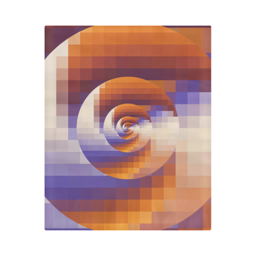 Desert Rose Pixel Play Sunrise Spiral Duvet Cover 86"x70" ( All-over-print)