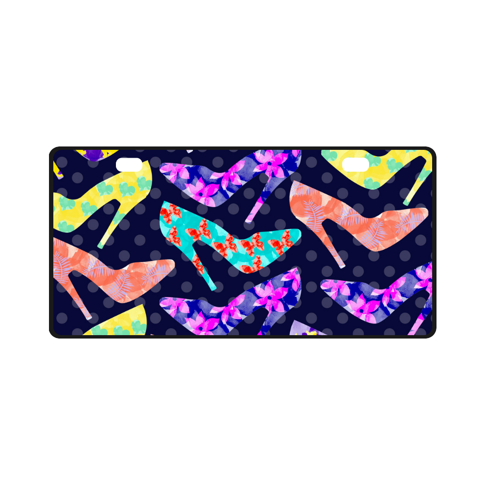 Colorful High Heels Pattern License Plate