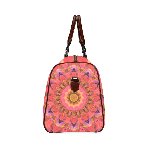 Abstract Peach Violet Mandala Ribbon Candy Lace Waterproof Travel Bag/Small (Model 1639)