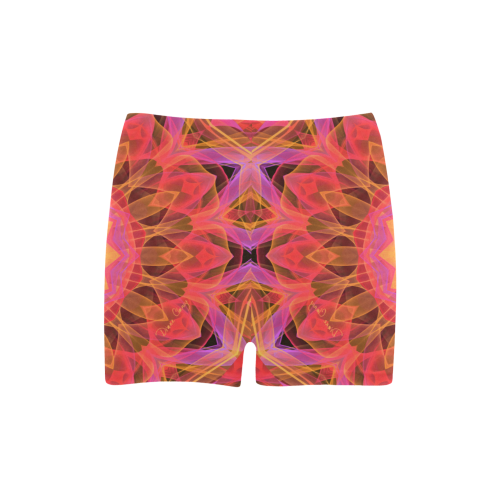 Abstract Peach Violet Mandala Ribbon Candy Lace Briseis Skinny Shorts (Model L04)