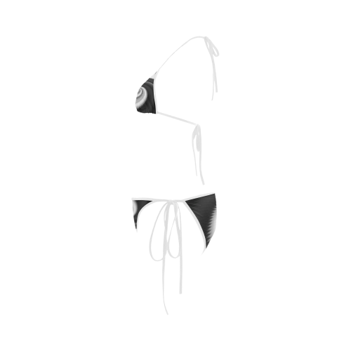 Black and White Dragon Scales Spiral Custom Bikini Swimsuit