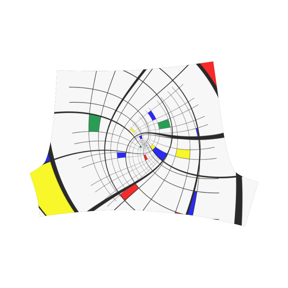 Swirl Grid with Colors Red Blue Green Yellow Briseis Skinny Shorts (Model L04)