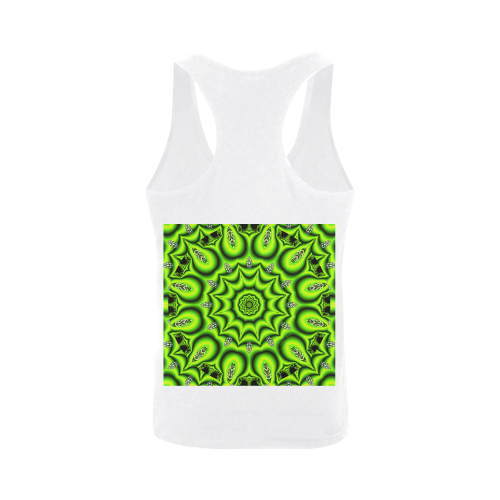 Spring Lime Green Garden Mandala, Abstract Spirals Plus-size Men's I-shaped Tank Top (Model T32)