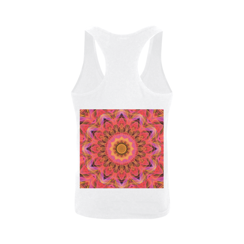 Abstract Peach Violet Mandala Ribbon Candy Lace Plus-size Men's I-shaped Tank Top (Model T32)