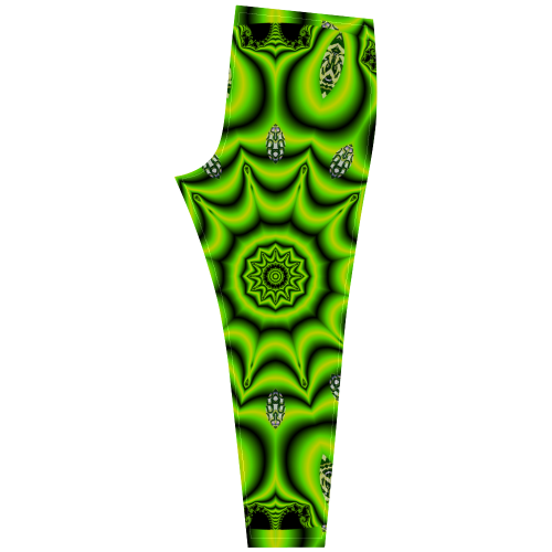 Spring Lime Green Garden Mandala, Abstract Spirals Cassandra Women's Leggings (Model L01)