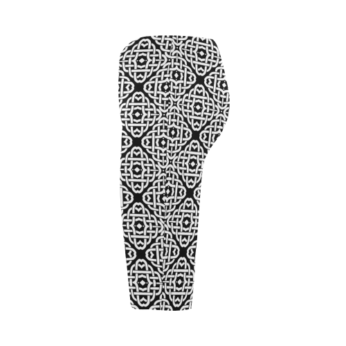 CELTIC KNOT pattern - black white Hestia Cropped Leggings (Model L03)