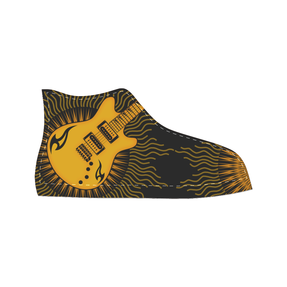 Tribal Sun Guitar by ArtformDesigns Men’s Classic High Top Canvas Shoes (Model 017)