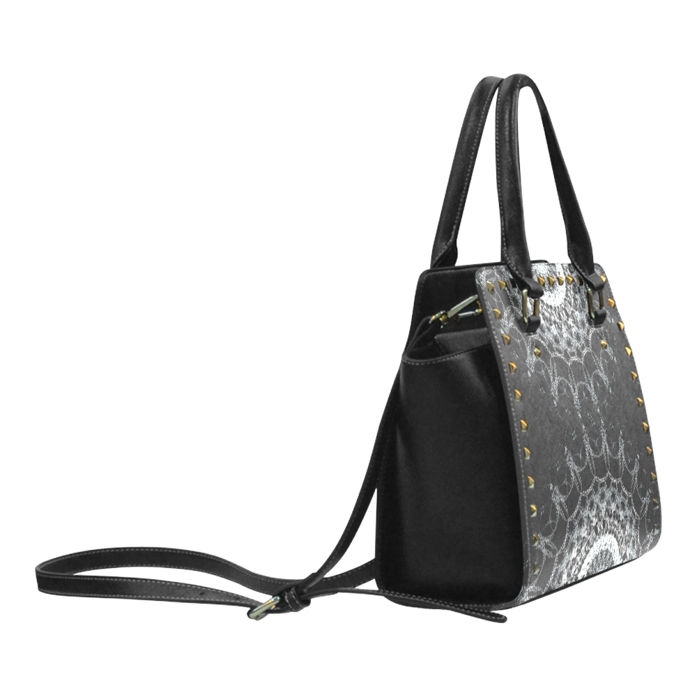 white mandala purse Rivet Shoulder Handbag (Model 1645)