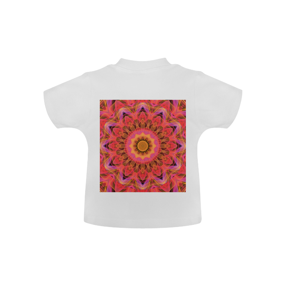 Abstract Peach Violet Mandala Ribbon Candy Lace Baby Classic T-Shirt (Model T30)