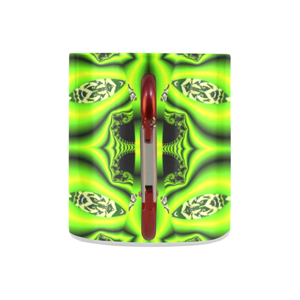 Spring Lime Green Garden Mandala, Abstract Spirals Classic Insulated Mug(10.3OZ)