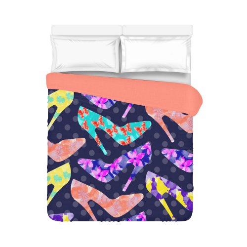 Colorful High Heels Pattern Duvet Cover 86"x70" ( All-over-print)