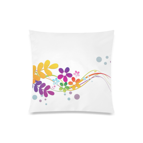 Cut Paper Flowers and Ferns ANY COLOR BACKGROUND Custom Zippered Pillow Case 20"x20"(Twin Sides)