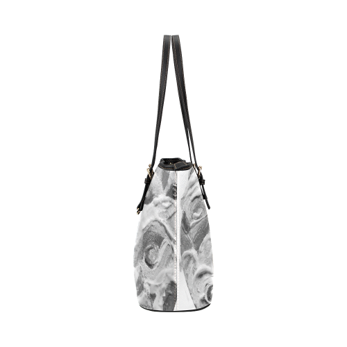 Roses on Fire bnw Leather Tote Bag/Small (Model 1651)