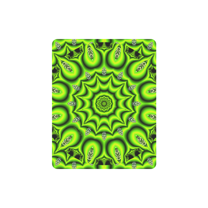 Spring Lime Green Garden Mandala, Abstract Spirals Rectangle Mousepad