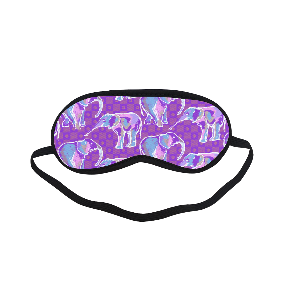 Cute Violet Elephants Pattern Sleeping Mask