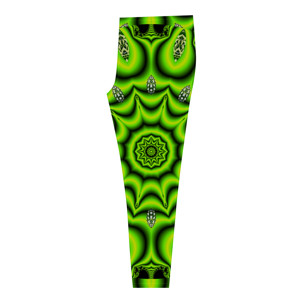 Spring Lime Green Garden Mandala, Abstract Spirals Cassandra Women's Leggings (Model L01)