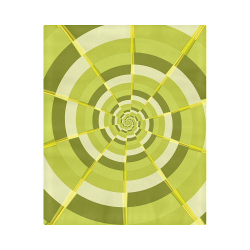 Crazy Dart Green Gold Spiral Duvet Cover 86"x70" ( All-over-print)