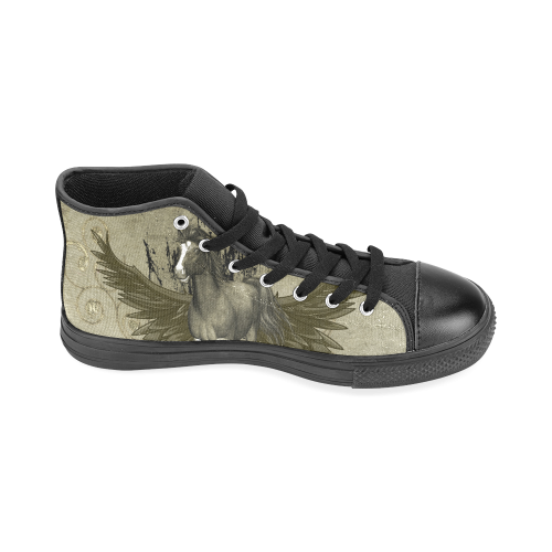 Wild horse with wings Men’s Classic High Top Canvas Shoes /Large Size (Model 017)