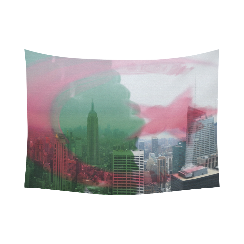 NYC Algeria Panorama Cotton Linen Wall Tapestry 80"x 60"
